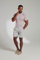 Fine Gauge Knitted T-Shirt in Dusky Pink
