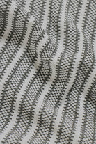 Stripe Crochet Cuban Collar Shirt in White and Grey