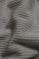 Textured Knitted Open Collar Polo Shirt in Grey