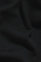 Extra Fine Merino Wool Knitted Open Collar Polo Shirt in Black