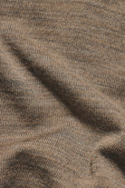 Extra Fine Merino Wool Knitted Open Collar Polo Shirt in Camel Marl