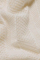 Textured Knitted Zip Neck Polo Shirt In Chalk