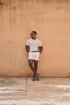 Knit Look T-Shirt in Alabaster