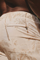 Quick Dry Printed Palm Print Swim Short in Neutral